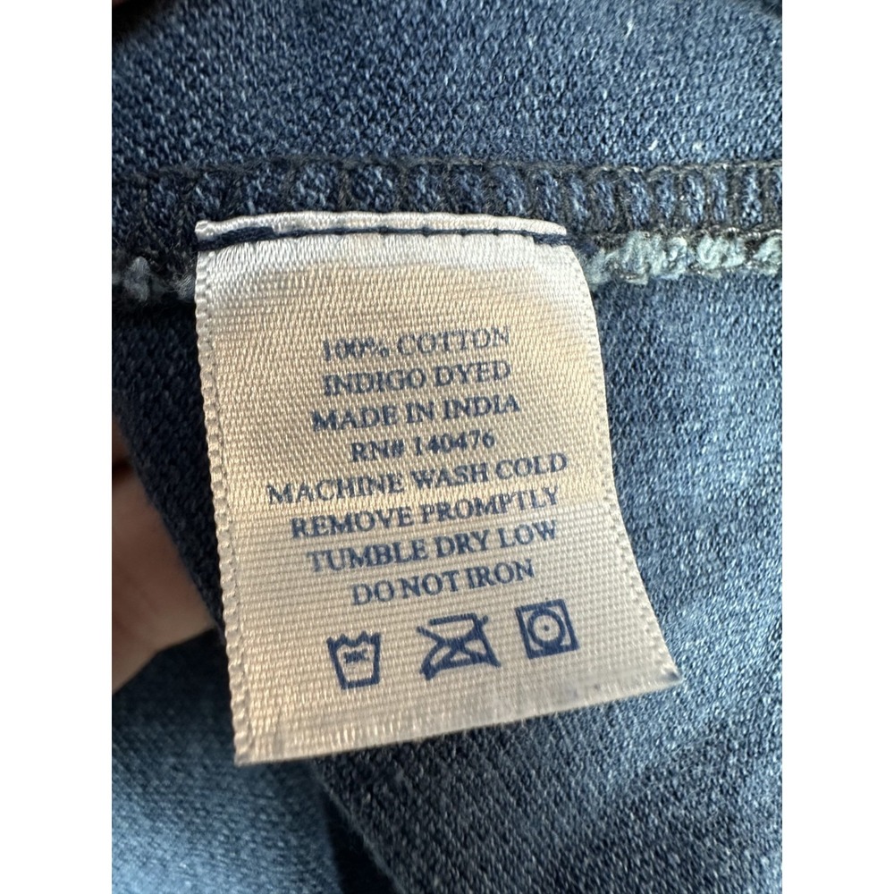 Faherty Shirt Large Blue Indigo Dyed Cotton Minimalist Outdoor Nature Office - Picture 7 of 8